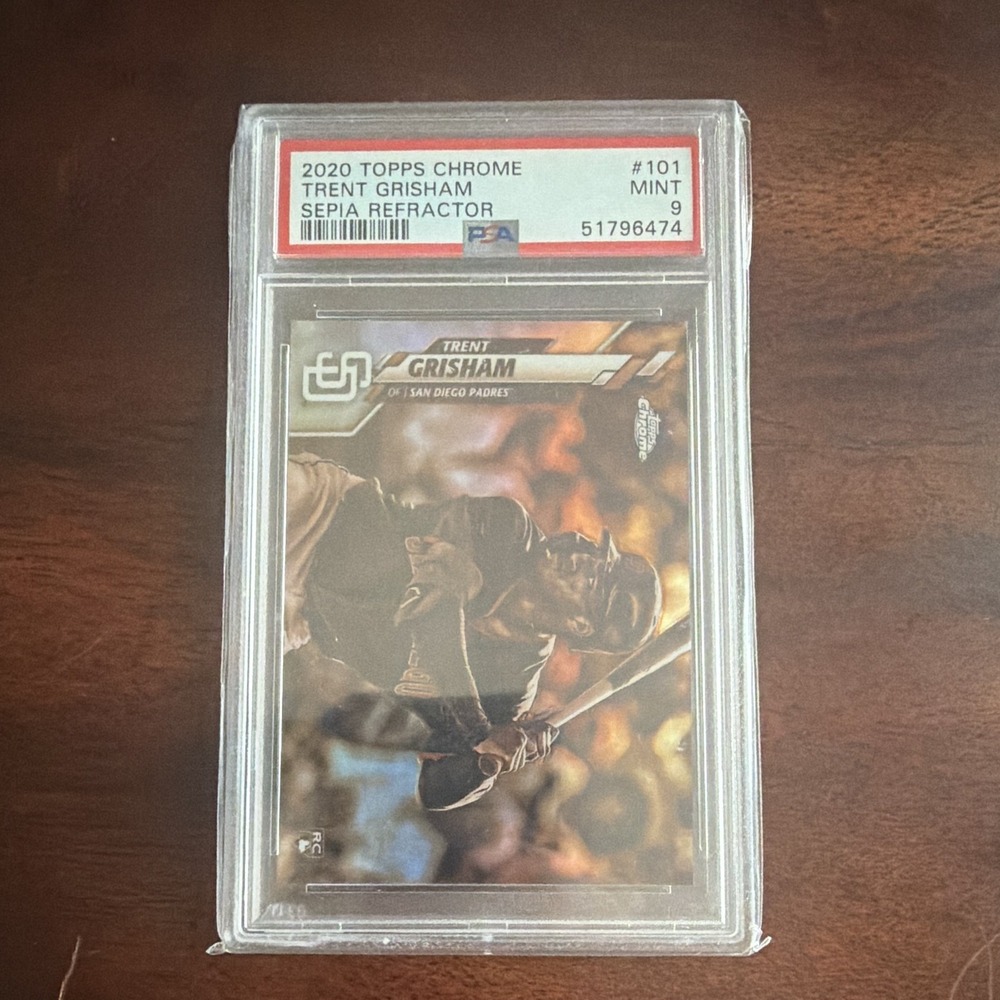 2020 Topps Chrome Trent Grisham Sepia Refractor RC #101 PSA 9 Mint Padres